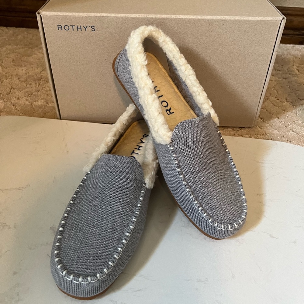 NEW Rothy’s The Slipper in Glacier Grey Size 8